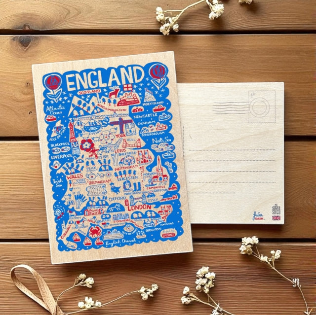 Julia Gash Wooden Postcard  England