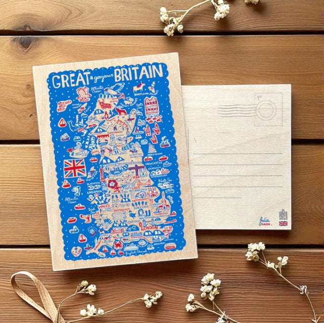 Julia Gash Wooden Postcard  Great Britain