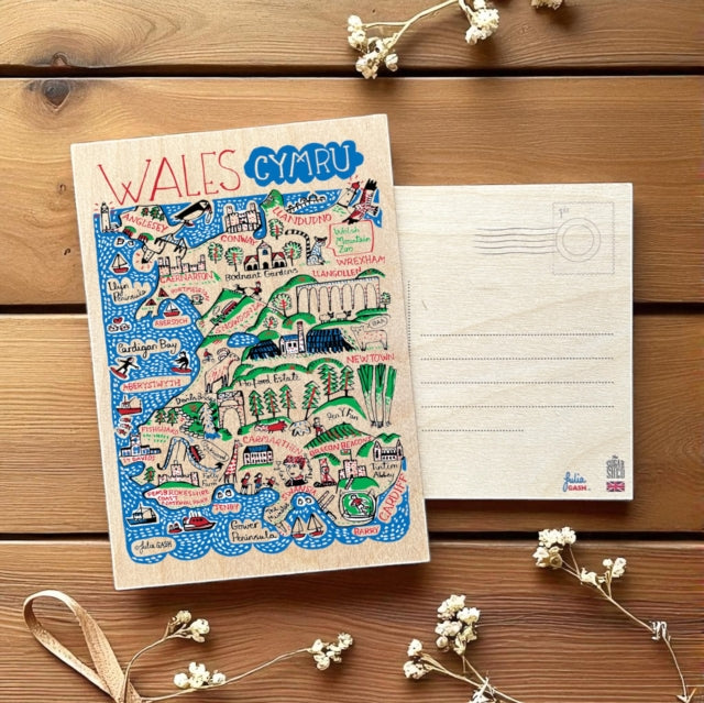 Julia Gash Wooden Postcard  Wales