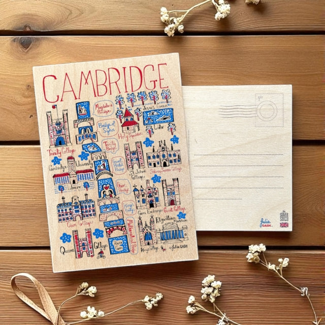 Julia Gash Wooden Postcard  Cambridge