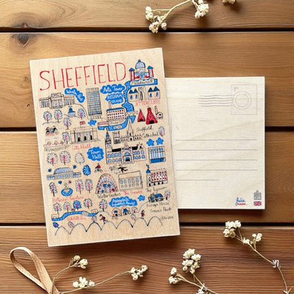 Julia Gash Wooden Postcard  Sheffield