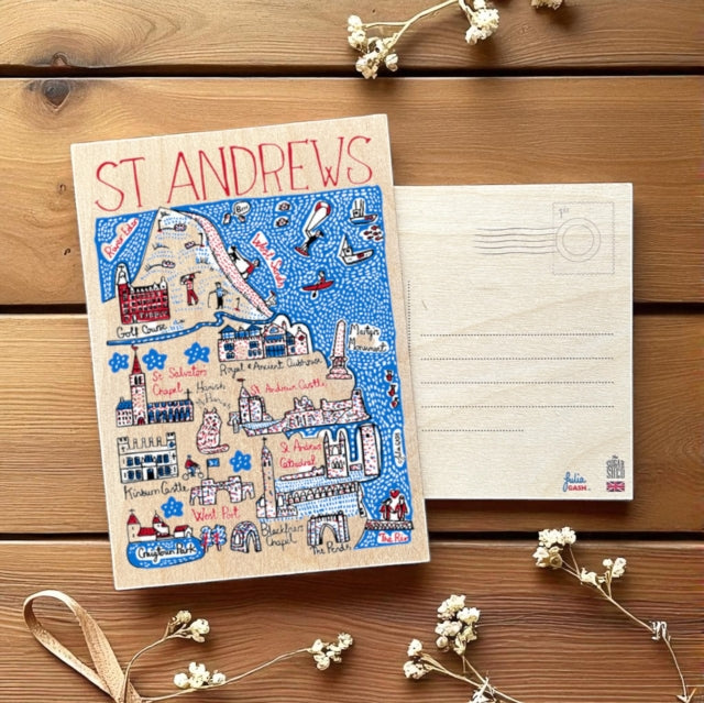 Julia Gash Wooden Postcard  St Andrews