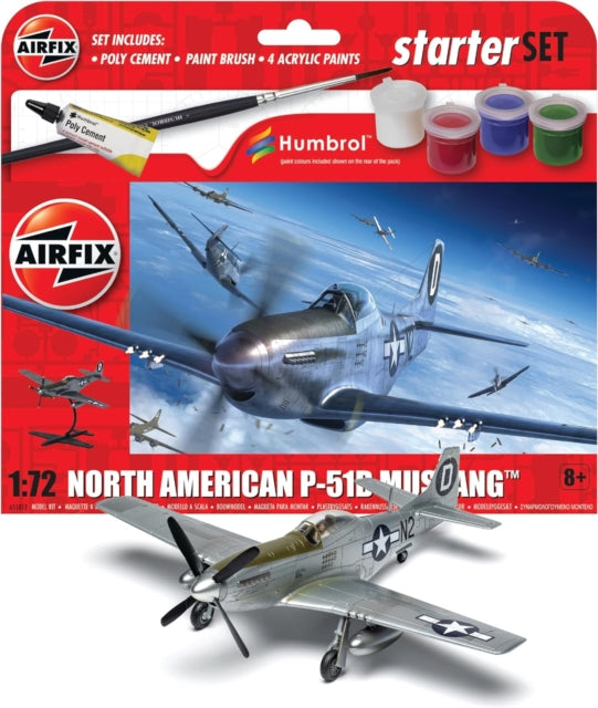 Airfix STARTER SET  NORTH AMERICAN P51D MUSTG