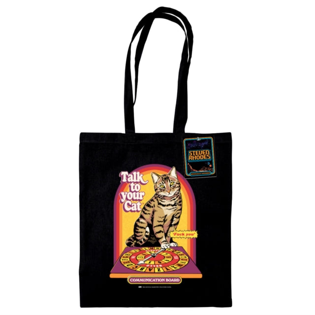 Steven Rhodes Talk To Your Cat Black Tote Bag