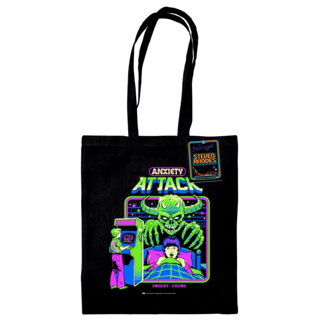 Steven Rhodes Anxiety Attack Black Tote Bag