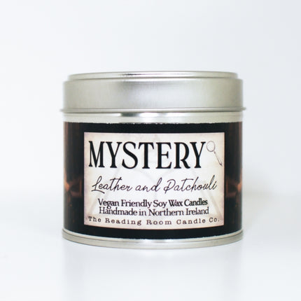 Mystery Scented Soy Candle Leather and Patchouli