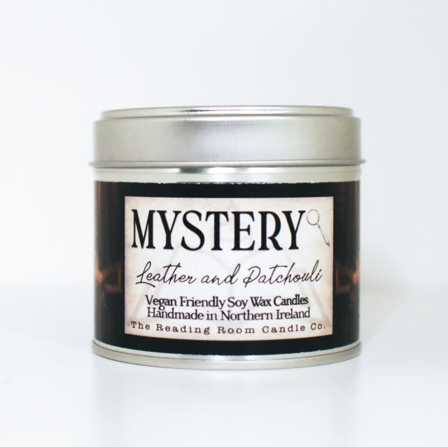 Mystery Scented Soy Candle Leather and Patchouli