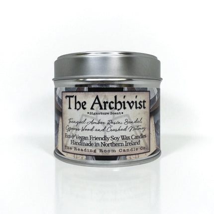 Archivist  Scented Soy Candle  Tranquil Amber Resin Santal Cypress Wood and Crushed Nutmeg