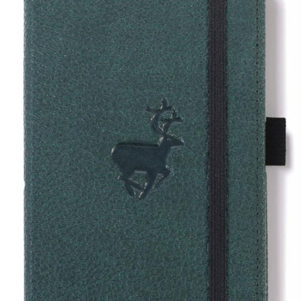 Dingbats D5408G A6 Pocket Lined Wildlife Portrait Pocket Hardcover Notebook  Green Deer