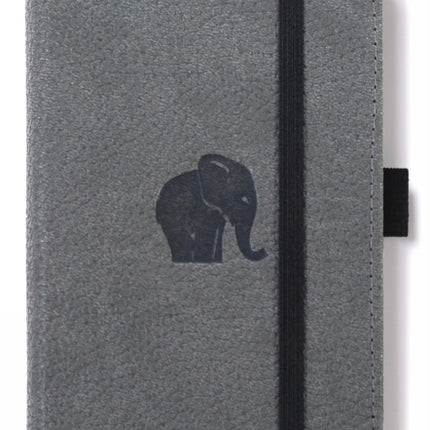 Dingbats A6 Pocket Wildlife Grey Elephant Notebook  Graphed