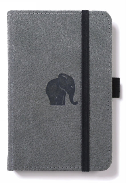 Dingbats A6 Pocket Wildlife Grey Elephant Notebook  Graphed