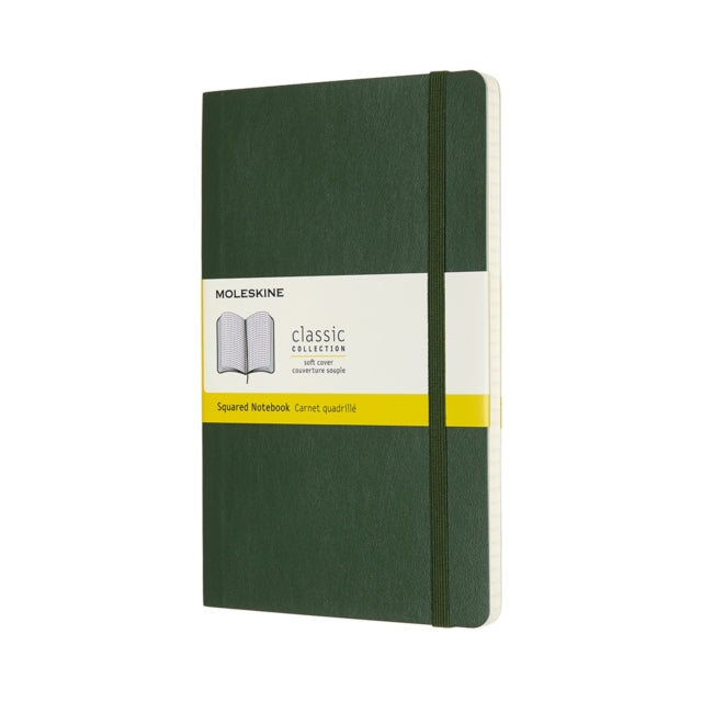 Moleskine Classic Squared Paper Notebook  Soft Cover and Elastic Closure Journal  Color Myrtle Green  Large 13 x 21 A5  192 Pages