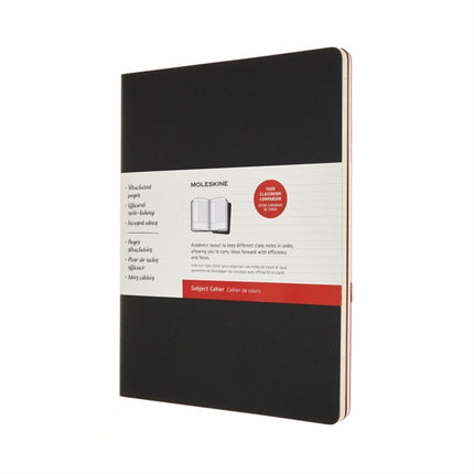 Moleskine Size XXL 21.6 x 27.9 cm Subject Cahier Journal Notebooks for Taking Notes Cardboard Cover Academic Page Layout Colour Black and Cranberry Red 160 Pages Set of 2