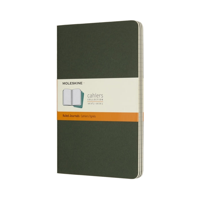 Moleskine Myrtle Green Large Ruled Cahier Journal set Of 3