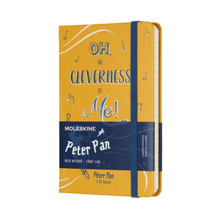 Moleskine Peter Pan Limited Edition Notebook Ruled Notebook with Peter Pan Themed Graphics and Details Hard Cover Pocket Size 9 x 14 cm Orange Yellow 192 Pages