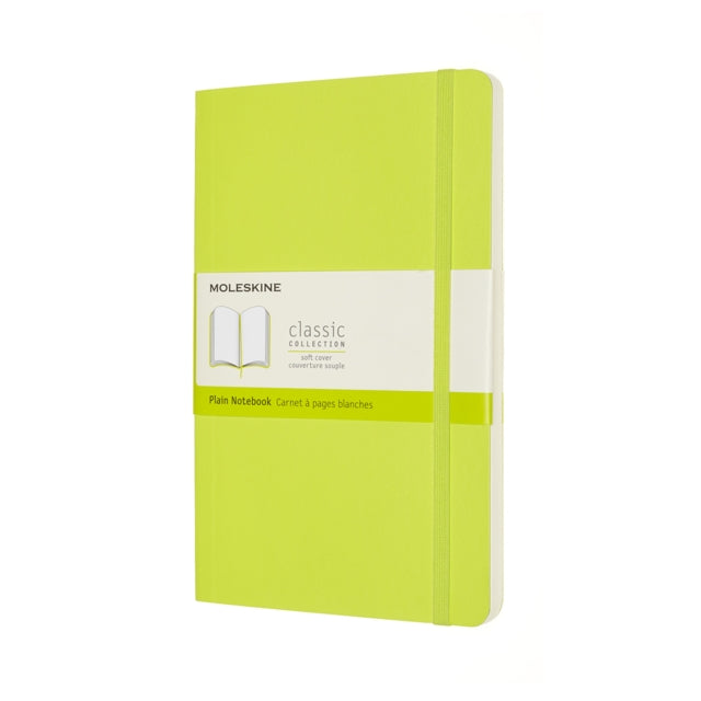 Moleskine  Classic Notebook Plain Notebook Soft Cover and Elastic Closure Size Large 13 x 21 cm Colour Lemon Green 240 Pages