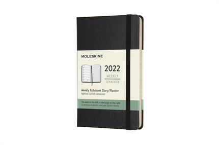 Moleskine 2022 12Month Weekly Pocket Hardcover Notebook Black