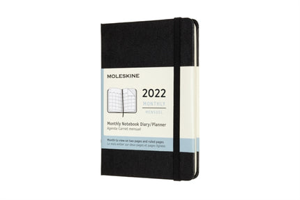 Moleskine 2022 12Month Monthly Pocket Hardcover Notebook