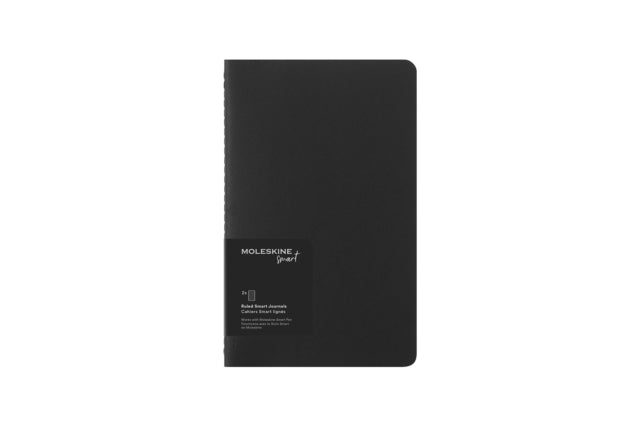 Moleskine Smart Cahier Journals Set of 2 Digital Cahiers with Lined Pages Pen  Compatible Cardboard Cover Large 13 x 21 cm Black 80 Pages