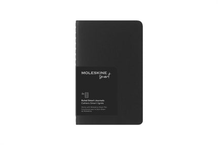 Moleskine Smart Cahier Journals Set of 2 Digital Cahiers with Lined Pages Compatible with Pen  Cardboard Cover Pocket Size 9 x 14 cm Black 64 Pages