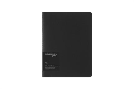 Moleskine Smart Cahier Journals Set of 2 Digital Cahiers with white pages Compatible with Pen Cardboard Cover Extra Large Format 19 x 25 cm Black 120 Pages