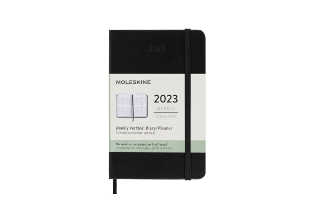 Moleskine 2023 12Month Weekly Vertical Pocket Hardcover Notebook Black