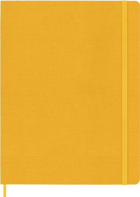 Moleskine Classic Ruled Plain Paper Notebook Silk Hard Cover and Elastic Closure Journal XL Size Colour Orange Yellow