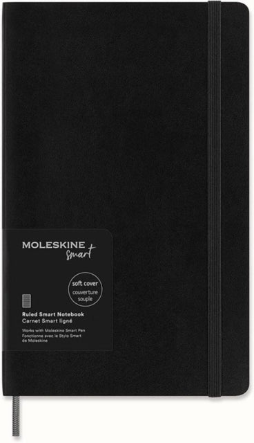 Moleskine Smart Notebook Smart Writing System Smart Notebook with Soft Cover Ruled Pages and Elastic Closure Large Format 13 x 21 Colour Black