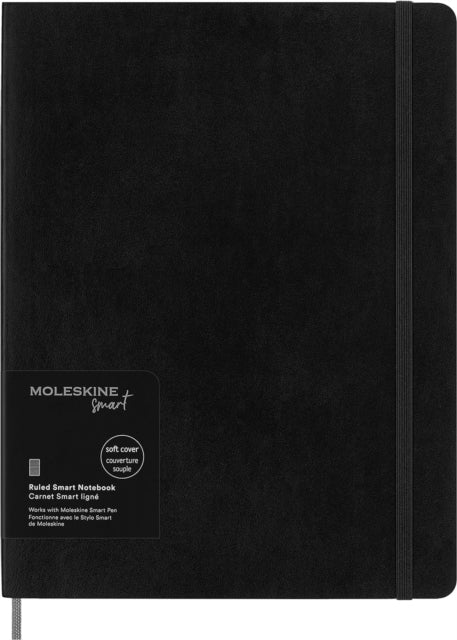 Moleskine Smart Notebook Smart Writing System Smart Notebook with Soft Cover Ruled Pages and Elastic Closure XL Format 19 x 25 Colour Black