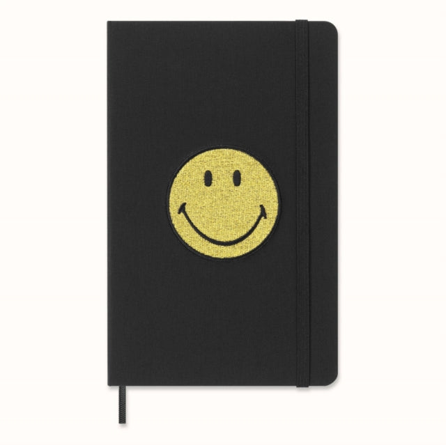 Moleskine  Limited Edition Smiley Ruled Notebook Hard Cover and Elastic Closure Journal Size Large 13 x 21 cm Colour Black