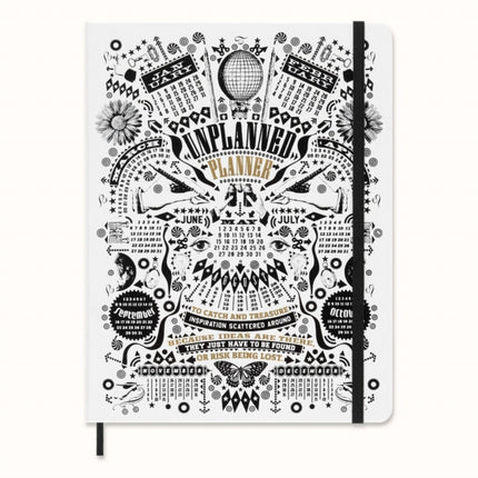 Moleskine x Lorenzo Petrantoni Unplanned Planner with Collectors Box Limited Edition Hard Cover and Elastic Closure Weekly Notebook Size Extra Large 19x26 cm