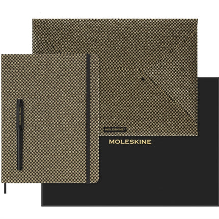 Moleskine Ltd. Ed. Shine XL Ruled Hardcover Notebook Document Envelope Fountain Pen Collectors Box Gold