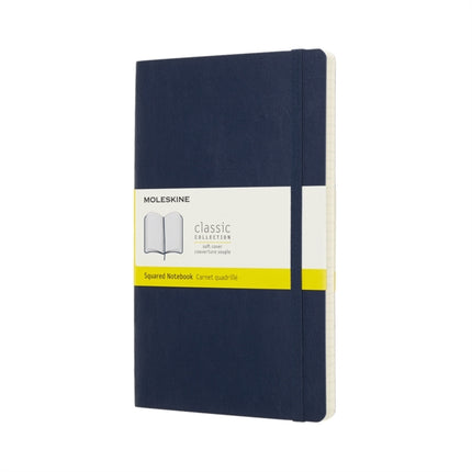 Moleskine Sapphire Blue Large Squared Notebook Soft