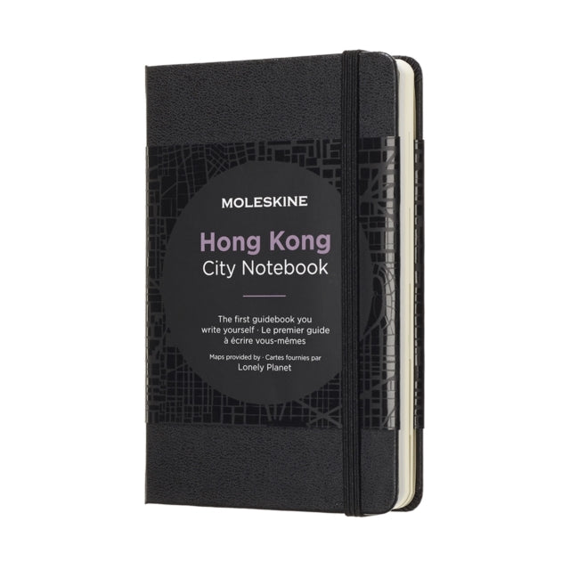 Moleskine City Notebooks Hong Kong with Plain and Ruled Page Notebook with Hard Cover Elastic Closure and City Maps Black Colour Size 9 x 14 cm 220 Pages