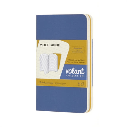 Moleskine QP701B41M17 XSmall Volant Ruled Forget Journals  Blue AmberYellow