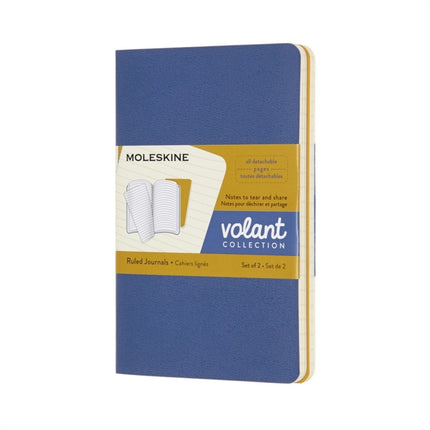 Moleskine QP711B41M17 Volant Pocket Ruled Forget Journals  Blue AmberYellow