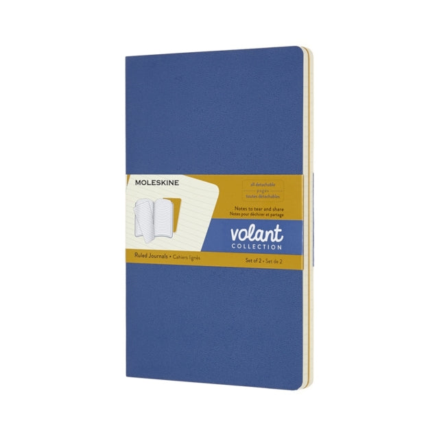 Volant Journals Large Ruled Forget Me Not Blue  Amber Yellow