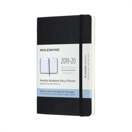 Moleskine 2020 18month Monthly Pocket Softcover Diary Black