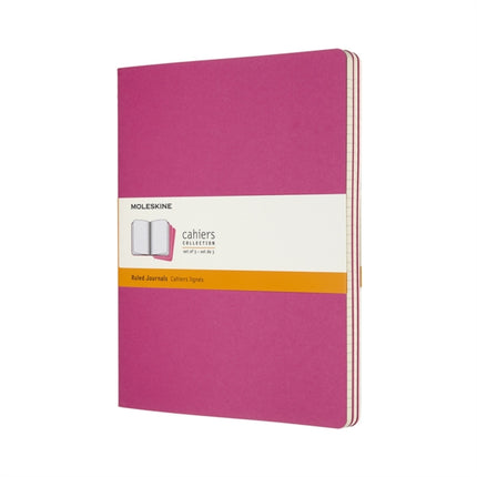 Set Of 3 Moleskine Extra Large Ruled Cahier Journals Kinetic Pink