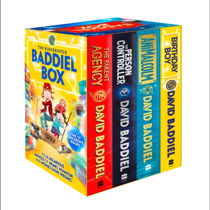 The Blockbuster Baddiel Box The Person Controller The Parent Agency AniMalcolm Birthday Boy Four Hilarious Novels of Heart Humour and Wishes Gone Wrong