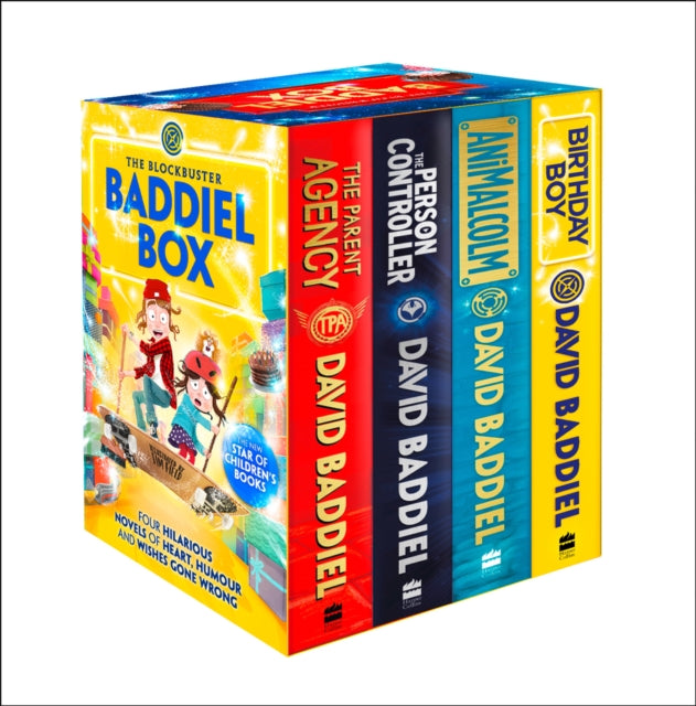 The Blockbuster Baddiel Box The Person Controller The Parent Agency AniMalcolm Birthday Boy Four Hilarious Novels of Heart Humour and Wishes Gone Wrong