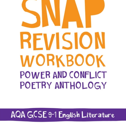 AQA Poetry Anthology Power and Conflict Workbook: Ideal for the 2024 and 2025 exams (Collins GCSE Grade 9-1 SNAP Revision)