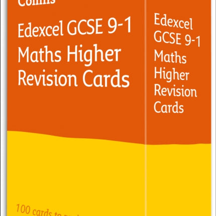 Edexcel GCSE 9-1 Maths Higher Revision Cards: Ideal for the 2024 and 2025 exams (Collins GCSE Grade 9-1 Revision)