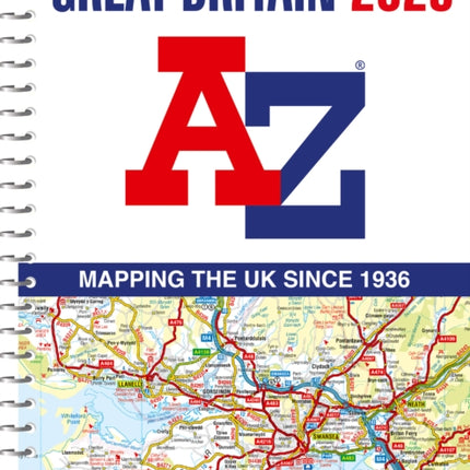 Great Britain AZ Road Atlas 2025 A4 Spiral