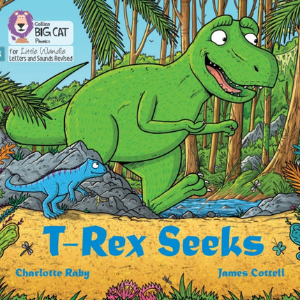 T-Rex Seeks: Phase 3 Set 1 Blending practice (Big Cat Phonics for Little Wandle Letters and Sounds Revised)