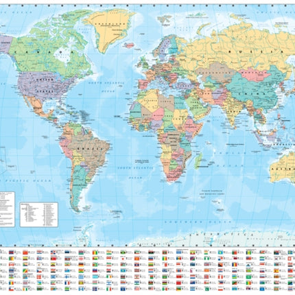 Collins World Wall Laminated Map