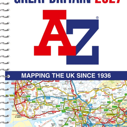 Great Britain AZ Road Atlas 2027 A4 Spiral