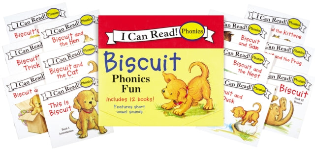 Biscuit 12Book Phonics Fun Includes 12 MiniBooks Featuring Short and Long Vowel Sounds My First I Can Read