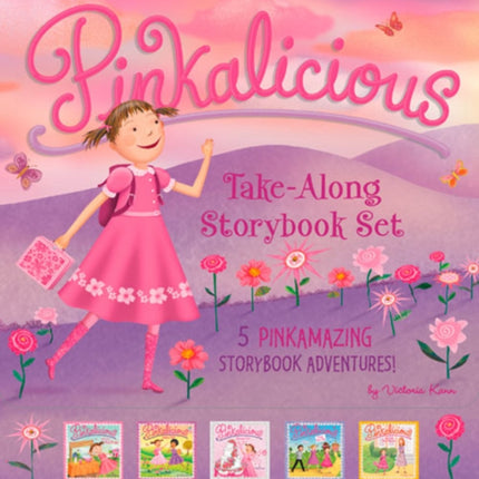 The Pinkalicious Take-Along Storybook Set: Tickled Pink, Pinkalicious and the Pink Drink, Flower Girl, Crazy Hair Day, Pinkalicious and the New Teacher