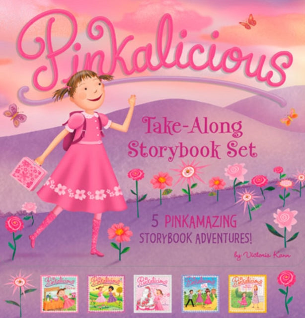 The Pinkalicious Take-Along Storybook Set: Tickled Pink, Pinkalicious and the Pink Drink, Flower Girl, Crazy Hair Day, Pinkalicious and the New Teacher